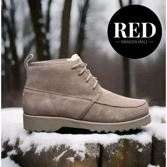 Bearpaw Kyle Suede Boots Stone - Men's Size 12 NEW !!