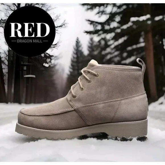 Bearpaw Kyle Suede Boots Stone - Men's Size 12 NEW !!