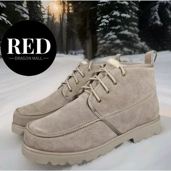 Bearpaw Kyle Suede Boots Stone - Men's Size 12 NEW !!