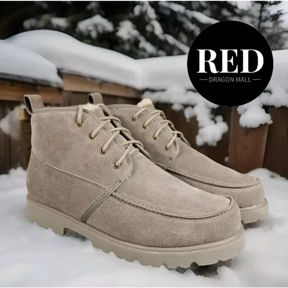 Bearpaw Kyle Suede Boots Stone - Men's Size 12 NEW !!