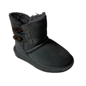 Bearpaw Toddler Girls Grey Short Shearling Suede Boots Size 7