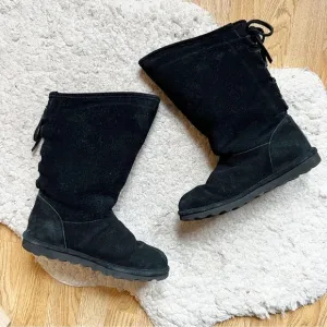 BEARPAW Women's Phylly Black Suede Women's Classic Boots Size 9