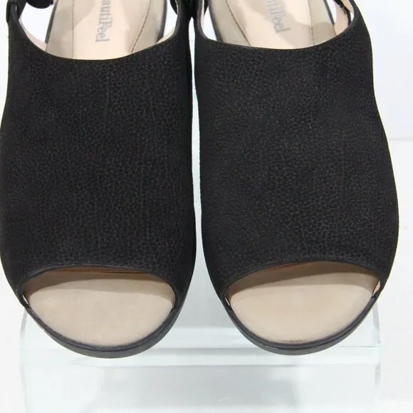 Beautifeel Black Leather Sandals Eu 41 Women Comfort Shoe Slingback