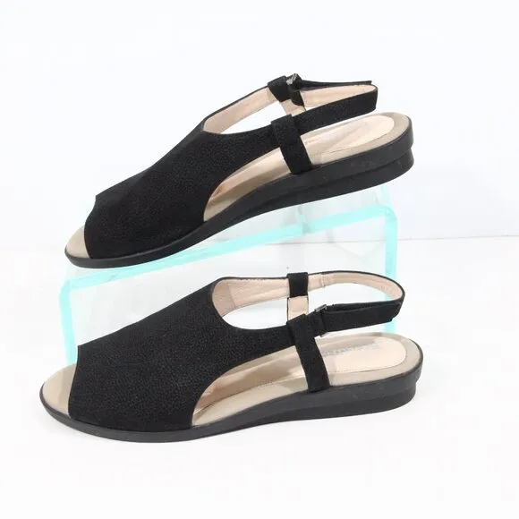 Beautifeel Black Leather Sandals Eu 41 Women Comfort Shoe Slingback