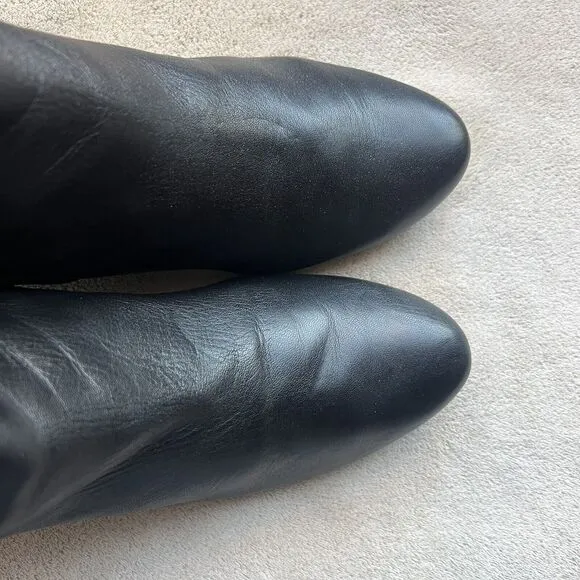 Beautifeel Black Leather w/ Suede Checked Ankle Heeled Boots EU 41 US 10 - 10.5