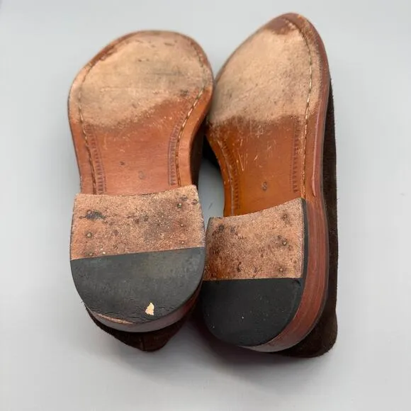 Beckett Simonon Tassel Loafers in Brown Suede Men's Size 8 Handmade MSRP $239