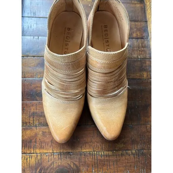 Bed Stu Boots Trough Slip-On Women's 6‎ Sand Rustic Heeled  Made USA Booties