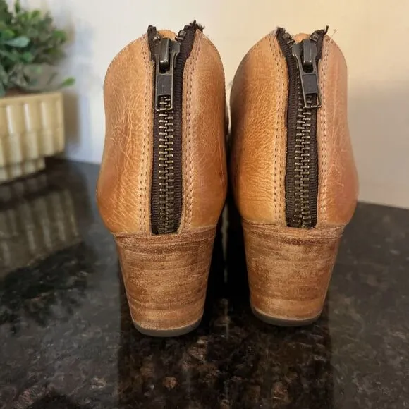 Bed Stu Boots Trough Slip-On Women's 6‎ Sand Rustic Heeled  Made USA Booties