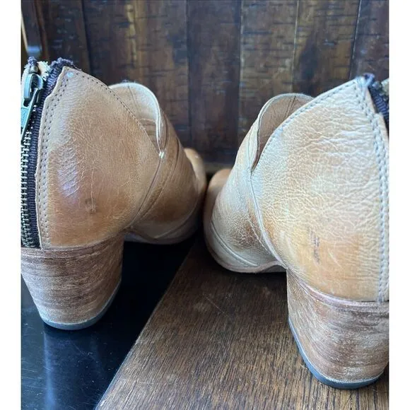 Bed Stu Boots Trough Slip-On Women's 6‎ Sand Rustic Heeled  Made USA Booties