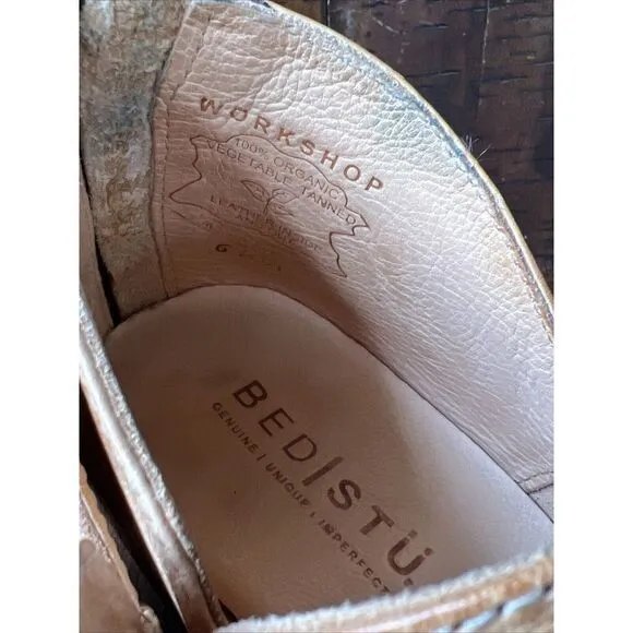 Bed Stu Boots Trough Slip-On Women's 6‎ Sand Rustic Heeled  Made USA Booties