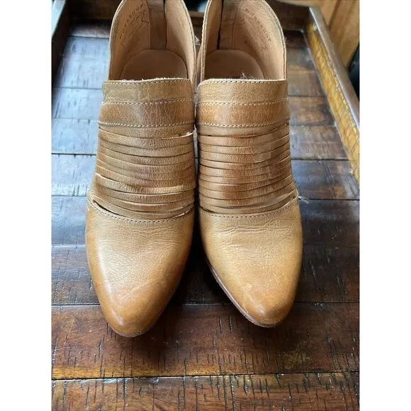 Bed Stu Boots Trough Slip-On Women's 6‎ Sand Rustic Heeled  Made USA Booties