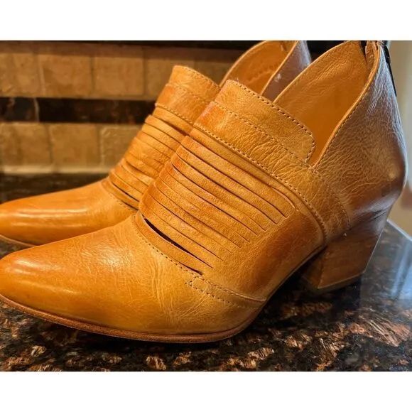 Bed Stu Boots Trough Slip-On Women's 6‎ Sand Rustic Heeled  Made USA Booties