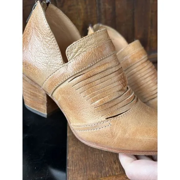 Bed Stu Boots Trough Slip-On Women's 6‎ Sand Rustic Heeled  Made USA Booties