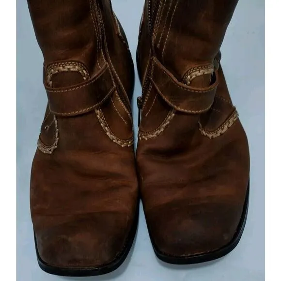 Bed Stu Chukka  Boots 11.5 Brown Oiled Distressed Vtg Leather Zip Dress Slip-on