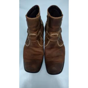 Bed Stu Chukka  Boots 11.5 Brown Oiled Distressed Vtg Leather Zip Dress Slip-on