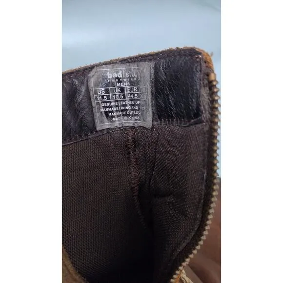 Bed Stu Chukka  Boots 11.5 Brown Oiled Distressed Vtg Leather Zip Dress Slip-on