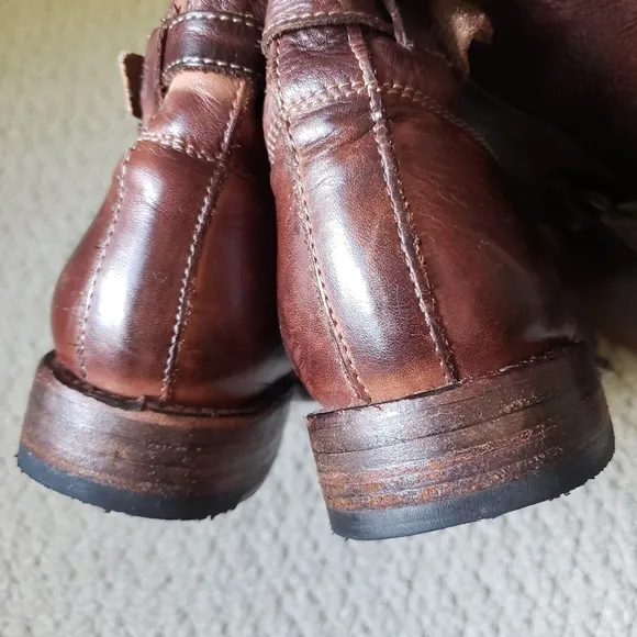 Bed Stu Cobbler Series Kitty Knee High Rustic Teak Leather Boots