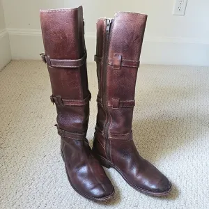 Bed Stu Cobbler Series Kitty Knee High Rustic Teak Leather Boots