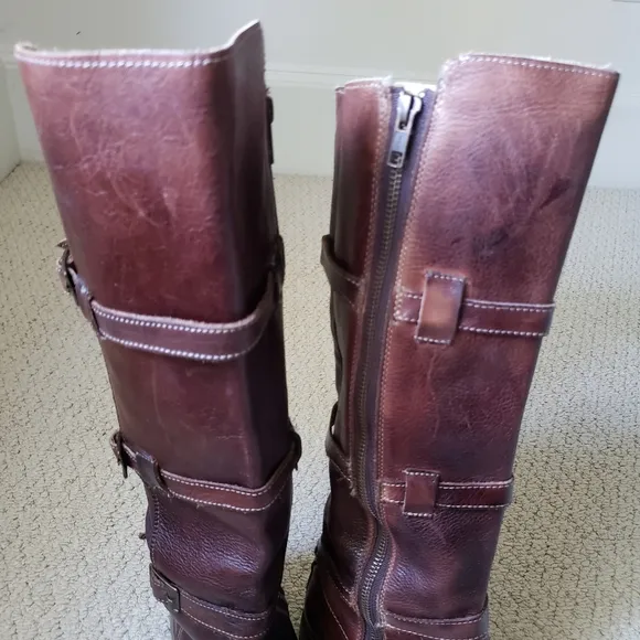 Bed Stu Cobbler Series Kitty Knee High Rustic Teak Leather Boots