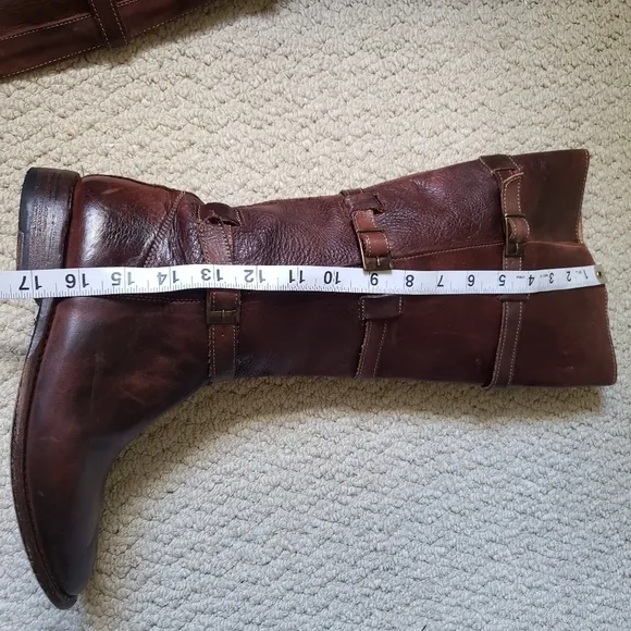 Bed Stu Cobbler Series Kitty Knee High Rustic Teak Leather Boots