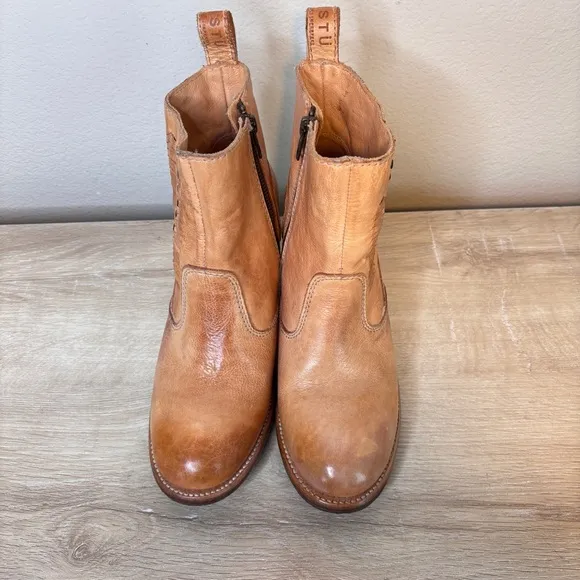 Bed‎ Stu Shrill Sand Leather Heeled Boots Size 8.5