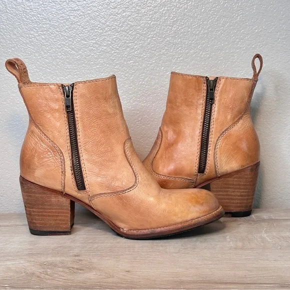 Bed‎ Stu Shrill Sand Leather Heeled Boots Size 8.5
