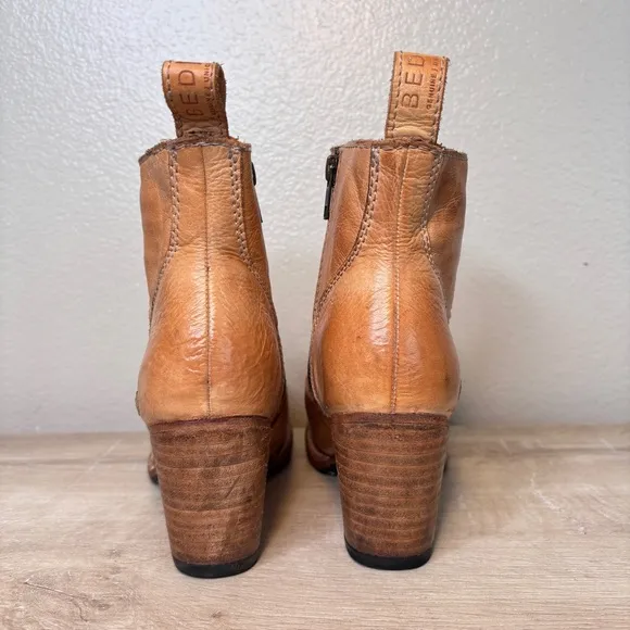 Bed‎ Stu Shrill Sand Leather Heeled Boots Size 8.5