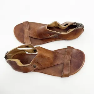 Bed Stu Soto Brown Tan Rustic Leather Sandals size 9