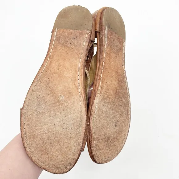 Bed Stu Soto Brown Tan Rustic Leather Sandals size 9