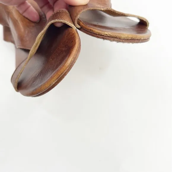 Bed Stu Soto Brown Tan Rustic Leather Sandals size 9