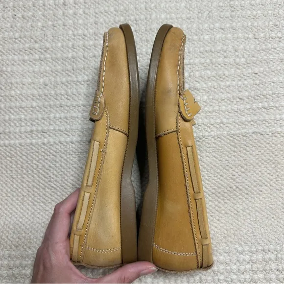 BED STU tan leather slip on loafers 6