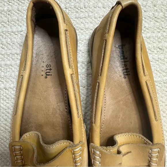 BED STU tan leather slip on loafers 6