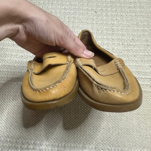 BED STU tan leather slip on loafers 6