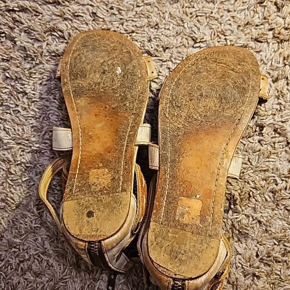 Bed Stu Artemis brown and white leather sandals size 11