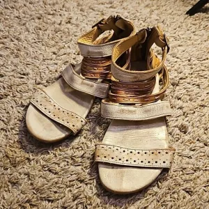 Bed Stu Artemis brown and white leather sandals size 11