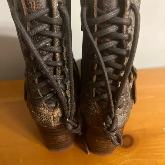 BedStu Bed Stu Cobbler Series Harness Boots Sz 6 Distressed Brown Leather