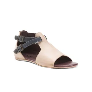 BED/STU BY Roan Leather Inaya Gray &amp; Black Flat Sandals Women’s Size 6