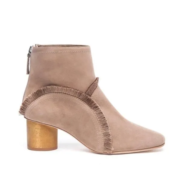 Bernardo Fringe Boots Ingrid Leather Ankle Booties Brown Size 11M NEW in Box