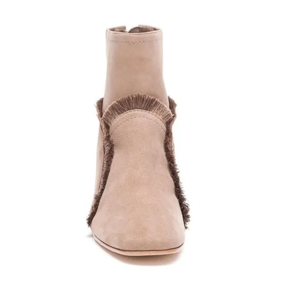 Bernardo Fringe Boots Ingrid Leather Ankle Booties Brown Size 11M NEW in Box