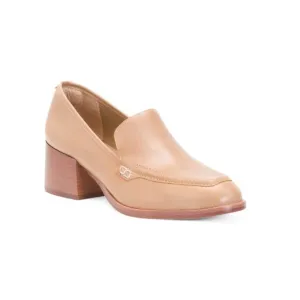 BERNARDO sand Made In Brazil Leather Eryn Heeled Loafers