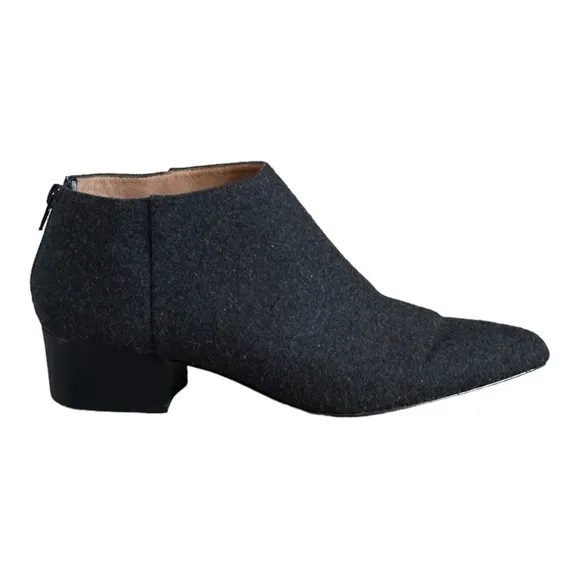 Bettye Muller Wool Charcoal Gray Point Toe Classic Ankle Boots Size 10