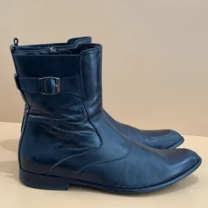 Biagiotti Uomo Men’s Italian Black Leather Boots w/Buckle -43 / US10