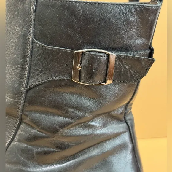 Biagiotti Uomo Men’s Italian Black Leather Boots w/Buckle -43 / US10