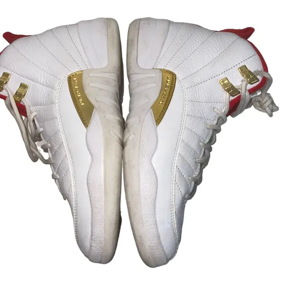 Big Boys Air Jordan 12 Retro “Fiba” White/Red Sneakers - 5Y (Women’s 6.5)
