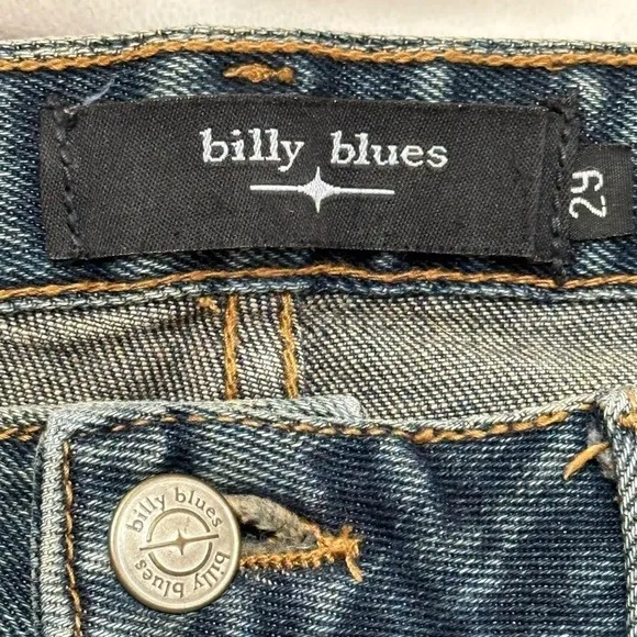 Billy Blues Embroidered Denim Jeans Vintage Made in USA Cropped Altered /real 31