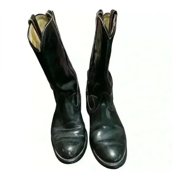 Biltrite Oil Proof Laredo 7 1/2 EE Black Slip-on Cowboy Work Boots