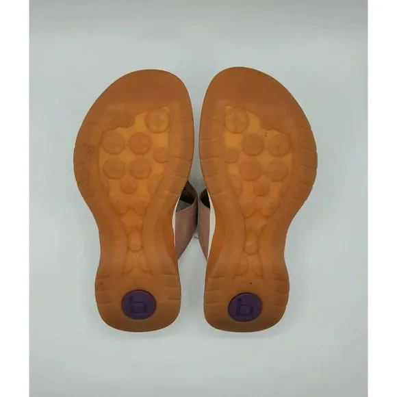 BIONICA Marine Niklas Almond Tan Waterproof Leather Women Thong Sandals Sz 6.5M