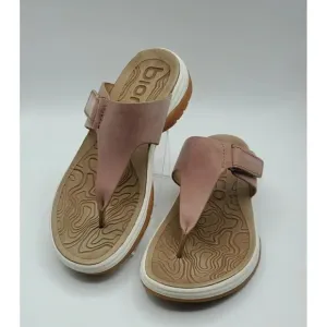 BIONICA Marine Niklas Almond Tan Waterproof Leather Women Thong Sandals Sz 6.5M