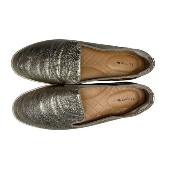 Birdies The Swift Metallic Leather Loafer Slip-on Flats Women’s Size 9.5