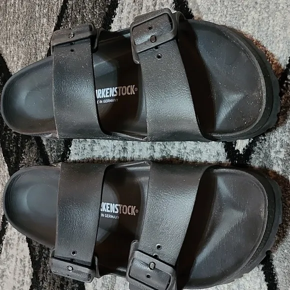 BIRKENSTOCK ARIZONA BLACK EVA WATERPROOF SLIDES SANDALS